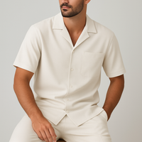Herren Kurzarmhemd Relaxed Fit Smart Casual mit maßgeschneiderter Hose