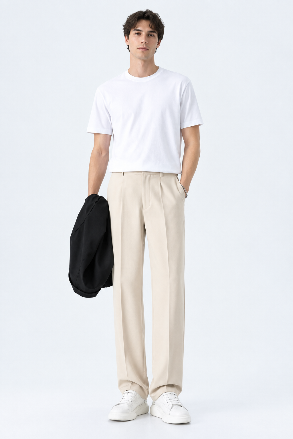 Herren Hose Gerade Schnitt Smart Casual Relaxed Fit