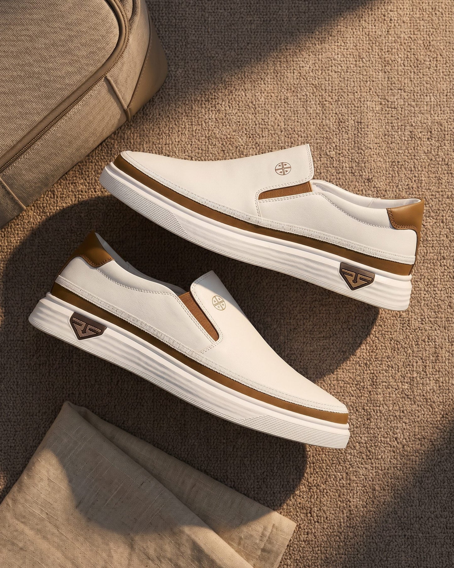 Herren Slipper Leder Elastische Seiten Freizeit Minimalistisch