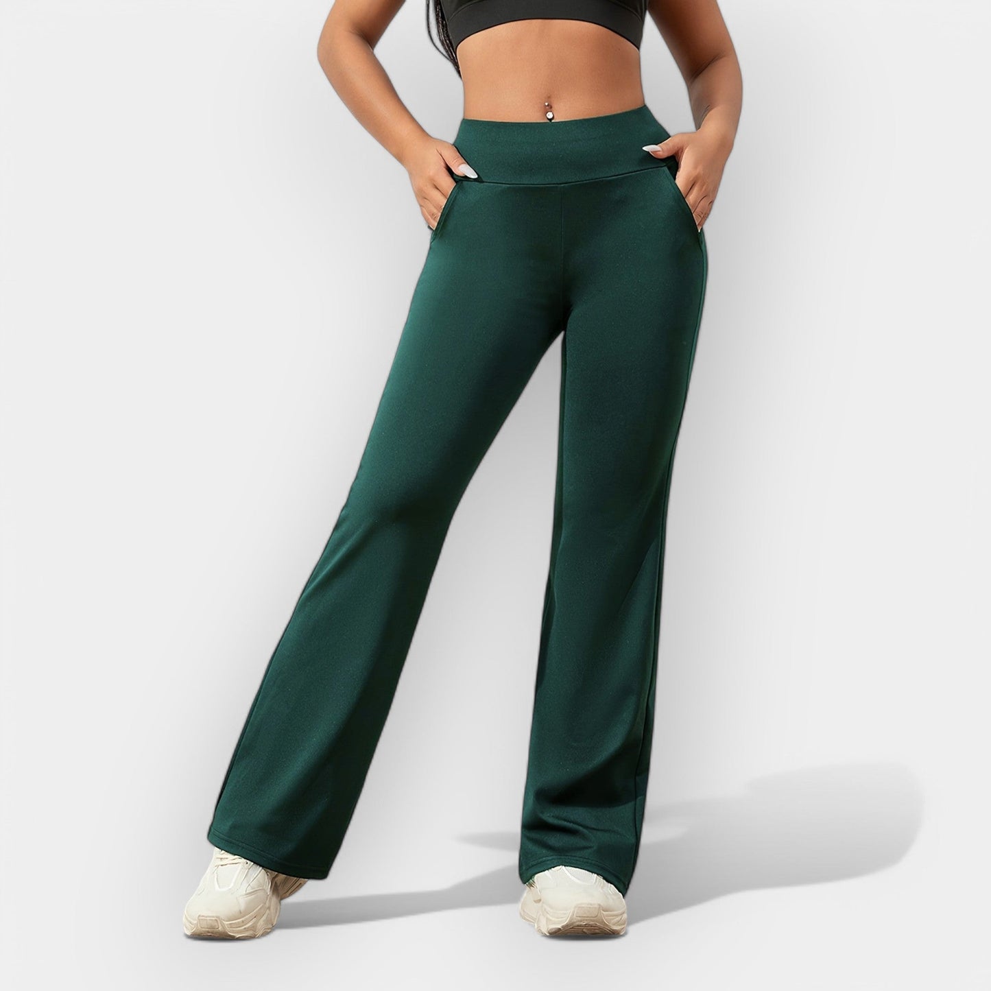 Damen Stretchhose High Waist Gerade Freizeit Komfort