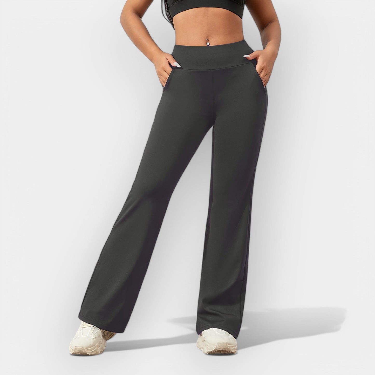 Damen Stretchhose High Waist Gerade Freizeit Komfort