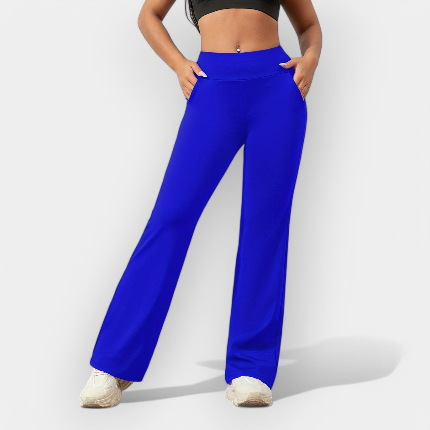 Damen Stretchhose High Waist Gerade Freizeit Komfort