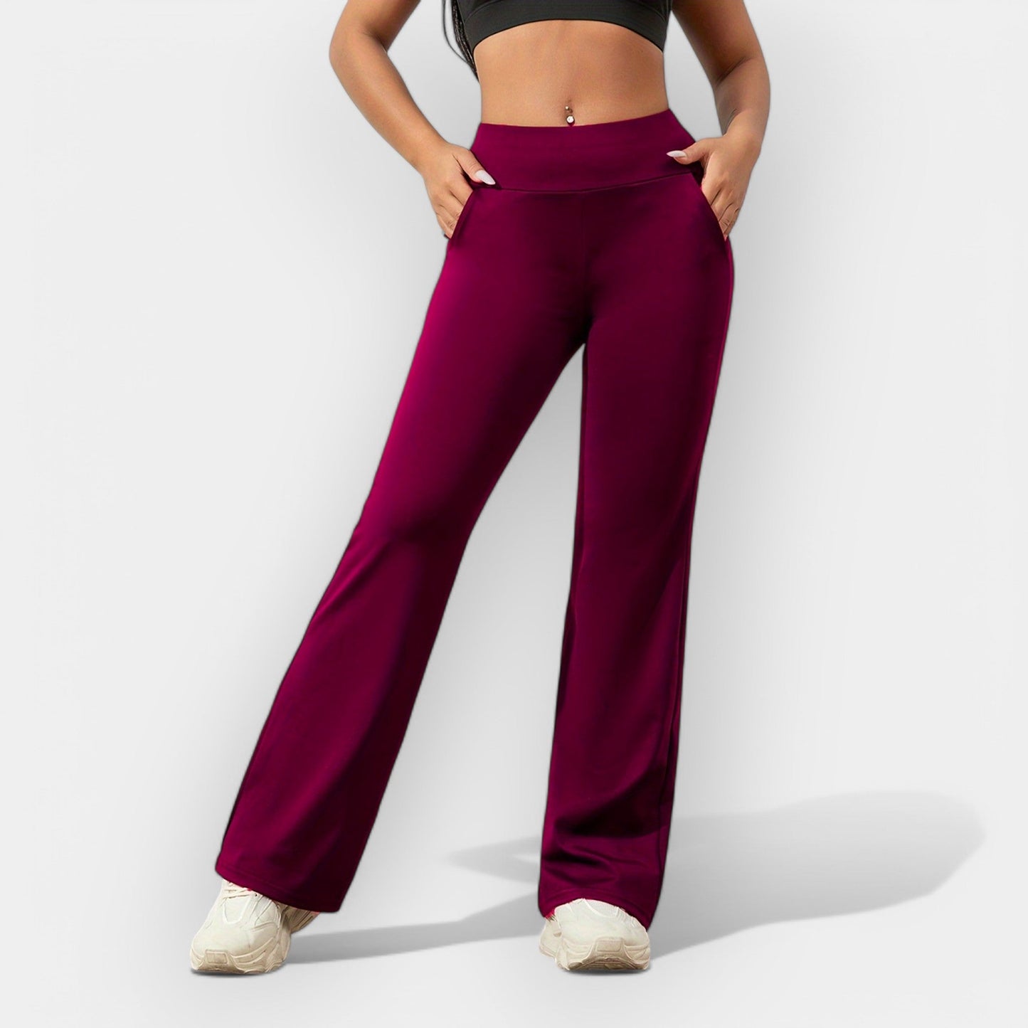 Damen Stretchhose High Waist Gerade Freizeit Komfort