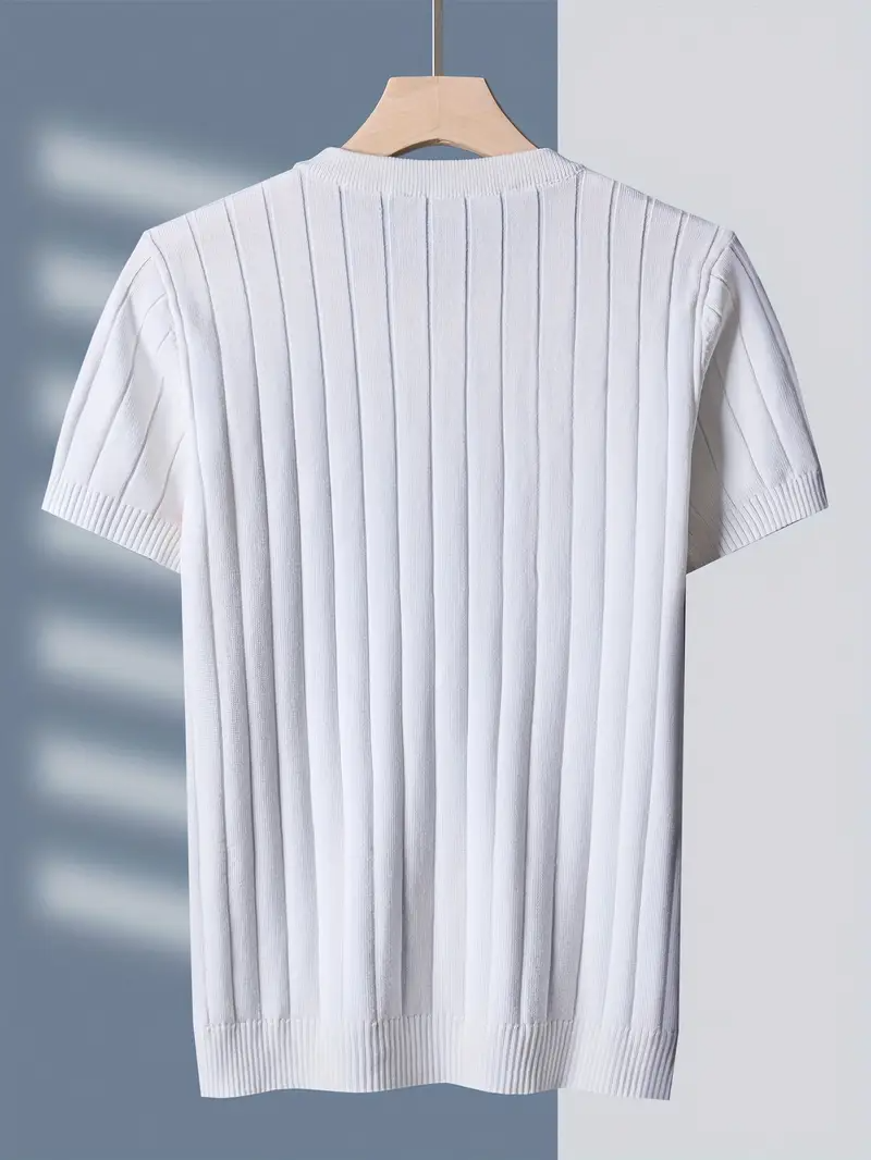 Damen T-Shirt Elegant mit Rippstrick und Streifendesign für Freizeit 6