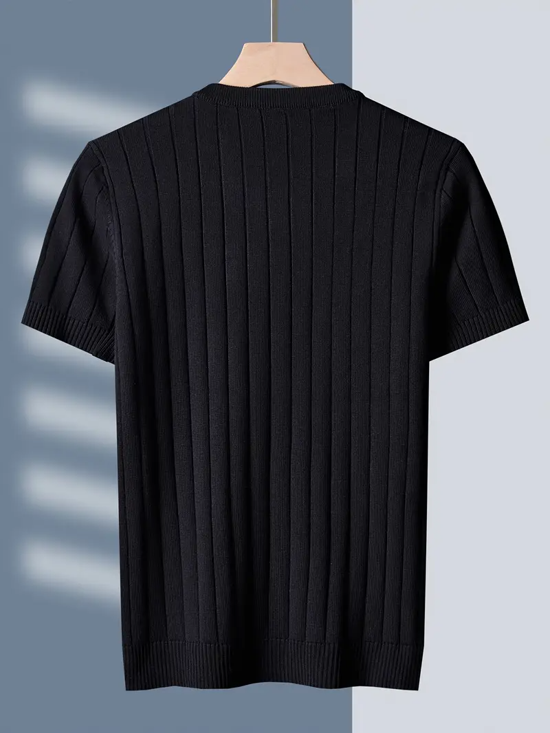 Damen T-Shirt Elegant mit Rippstrick und Streifendesign für Freizeit 8