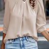Damenbluse Relaxed Fit Business mit weitem 3/4-Ärmel elegant