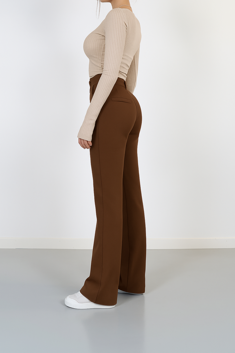 Damenhose Gerade Passform Hohe Taille Freizeit Modern