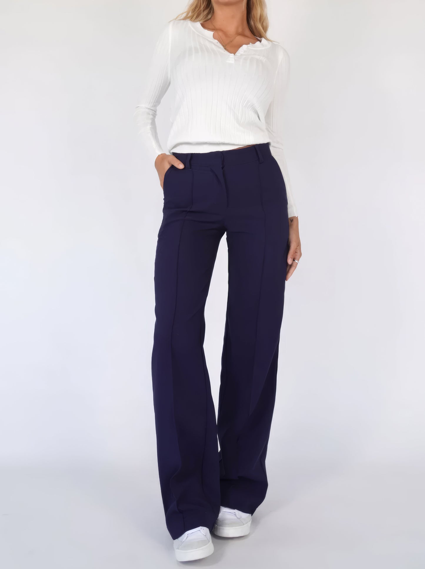 Damenhose Gerade Passform Hohe Taille Freizeit Modern