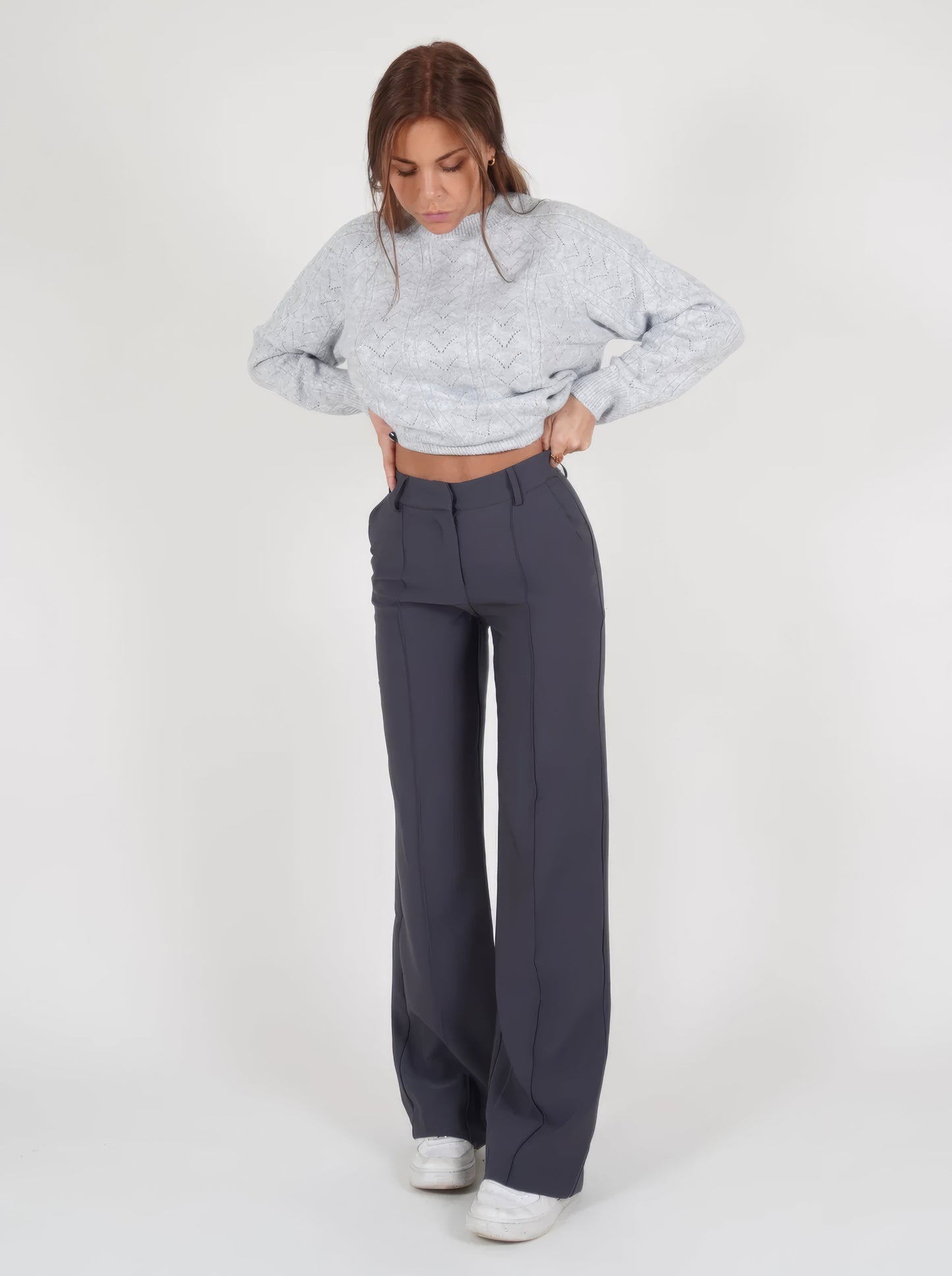 Damenhose Gerade Passform Hohe Taille Freizeit Modern