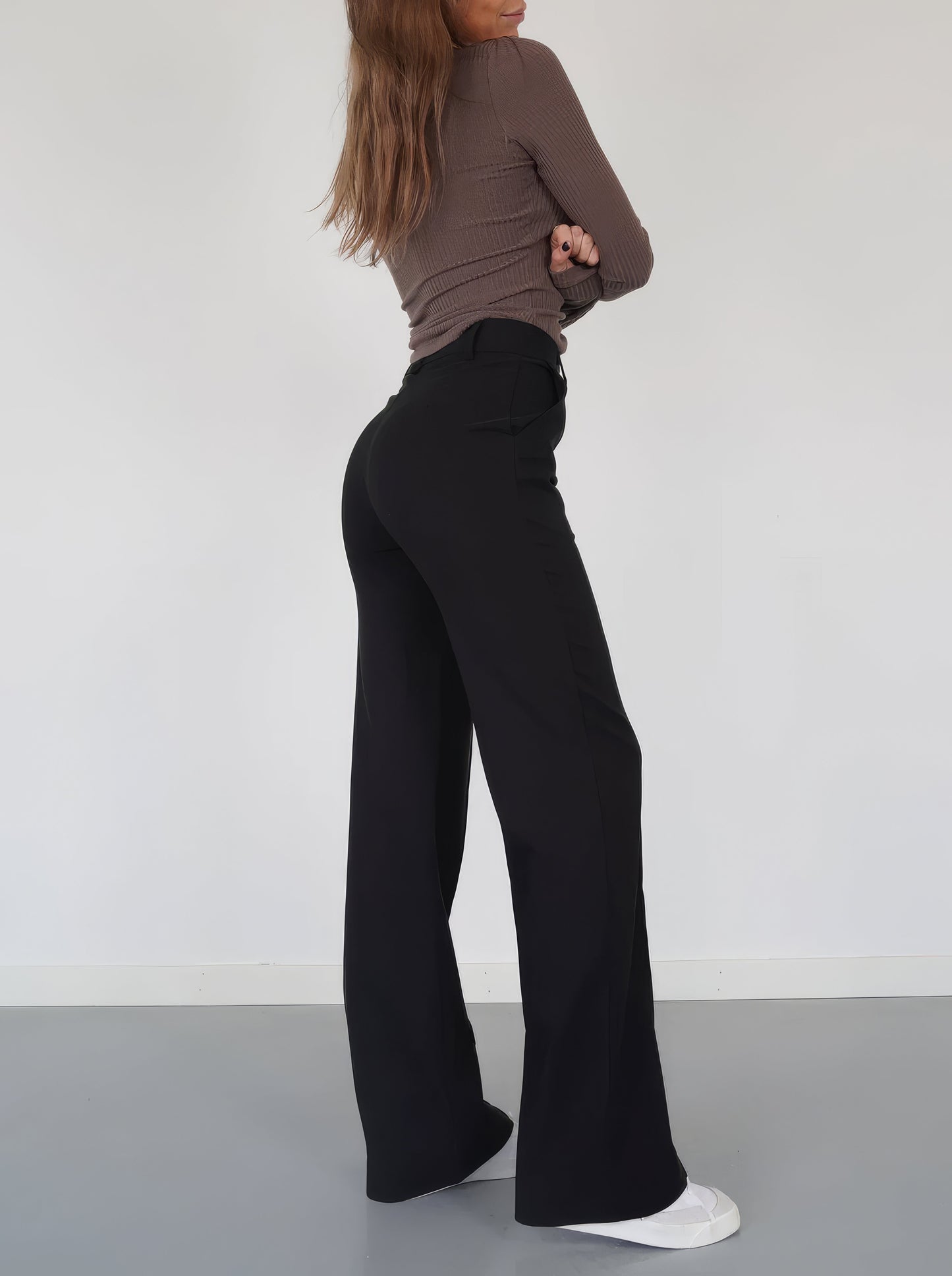 Damenhose Gerade Passform Hohe Taille Freizeit Modern