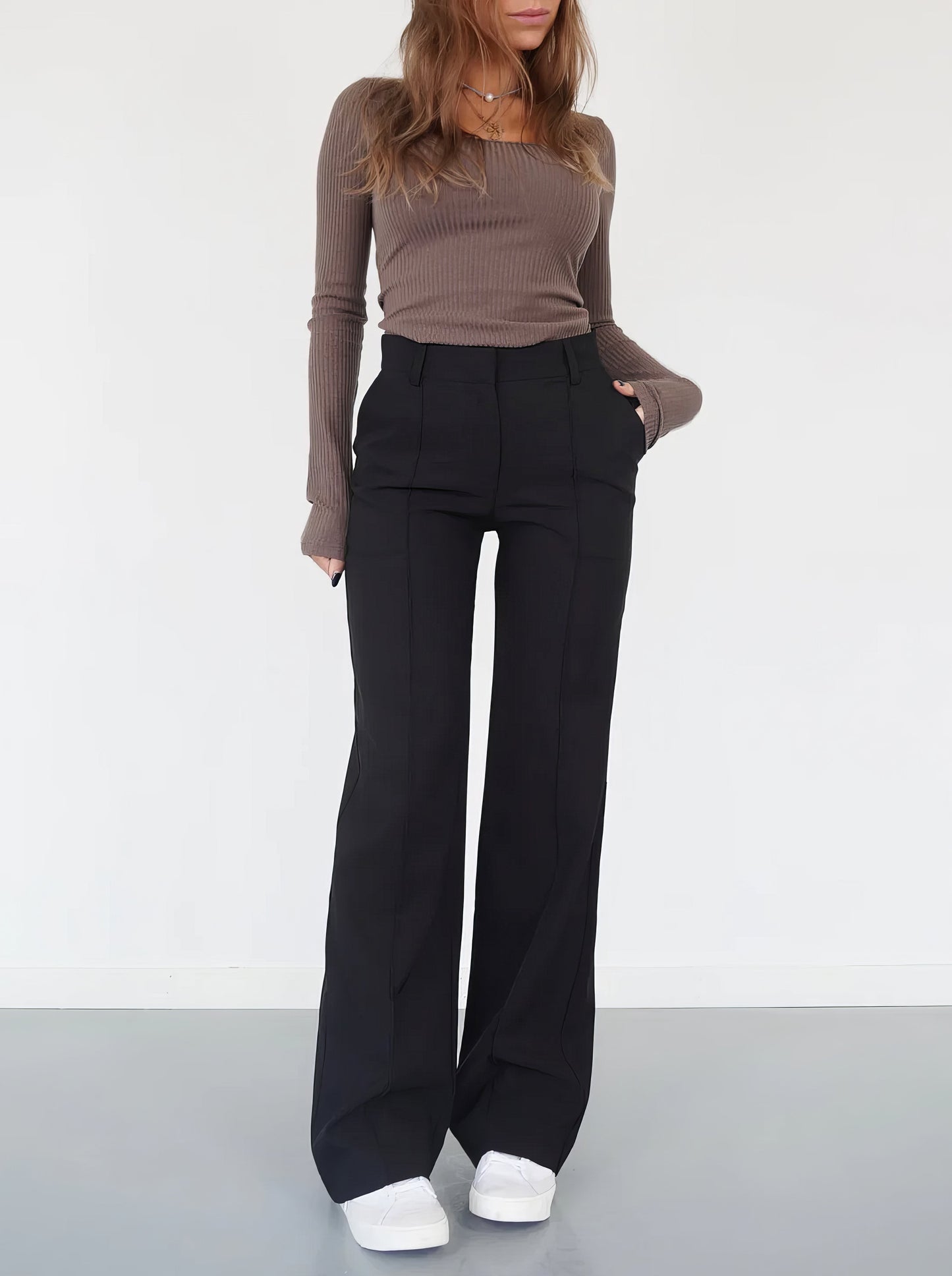 Damenhose Gerade Passform Hohe Taille Freizeit Modern