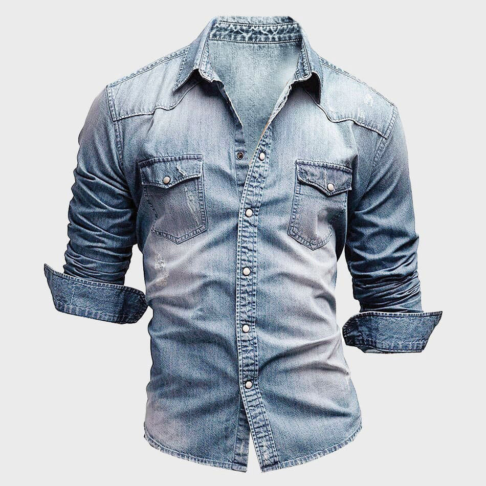 Denim Hemd für Herren im lässigen Stil mit Brusttaschen