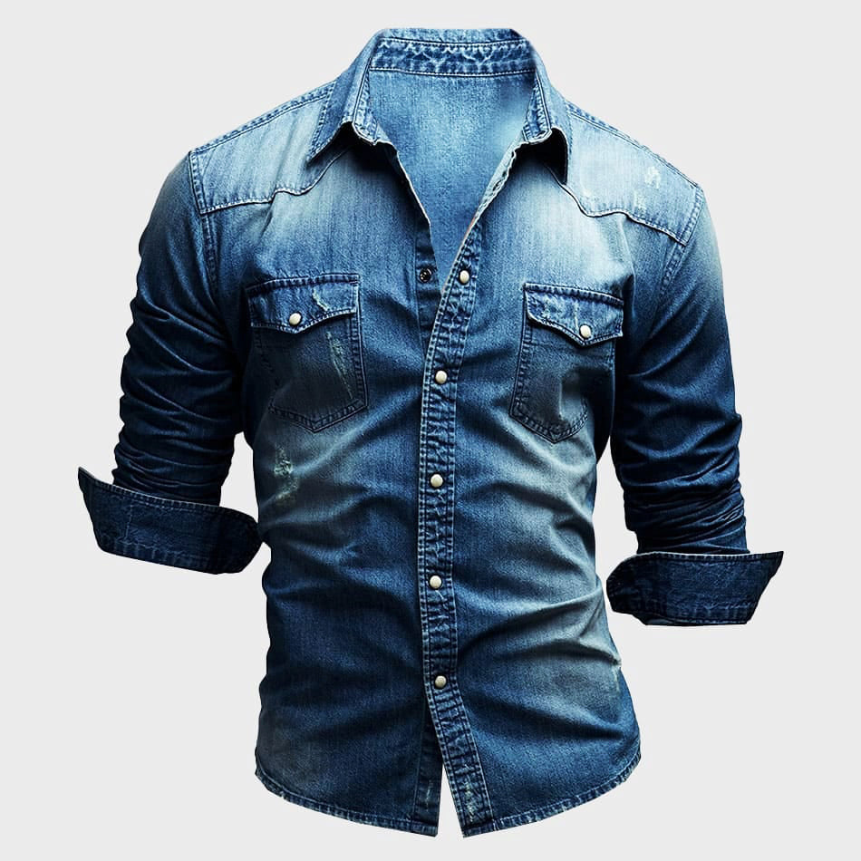 Denim Hemd für Herren im lässigen Stil mit Brusttaschen
