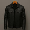 Herren Lederjacke im Rider-Stil mit asymmetrischem Reißverschluss
