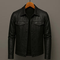 Herren Lederjacke im Rider-Stil mit asymmetrischem Reißverschluss