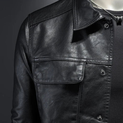 Herren Lederjacke im Rider-Stil mit asymmetrischem Reißverschluss