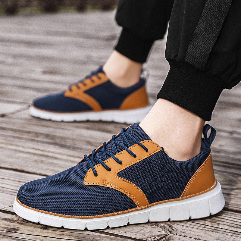 Sneaker Herren Regular Fit Freizeit Mesh & veganem Leder