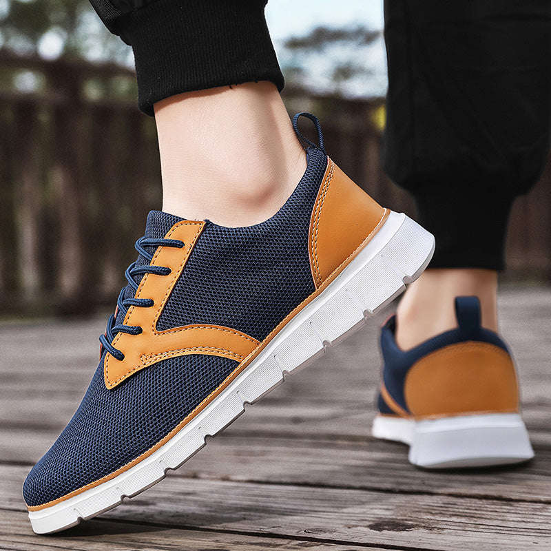 Sneaker Herren Regular Fit Freizeit Mesh & veganem Leder