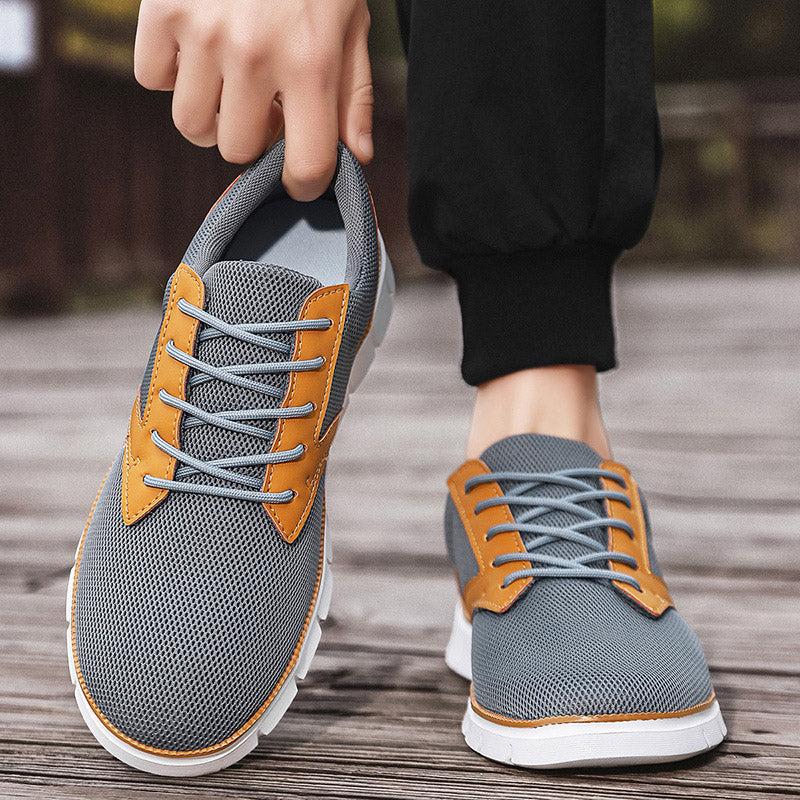 Sneaker Herren Regular Fit Freizeit Mesh & veganem Leder