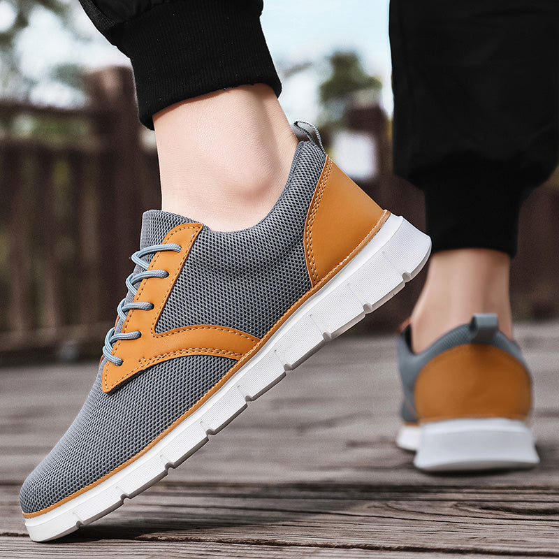 Sneaker Herren Regular Fit Freizeit Mesh & veganem Leder