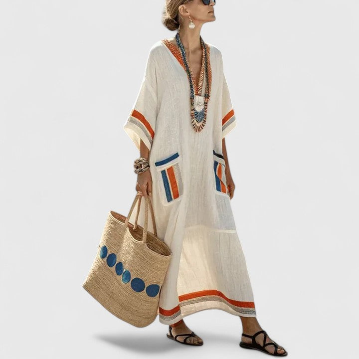 Maxikleid Damen Boho Luftig Sommer Freizeit