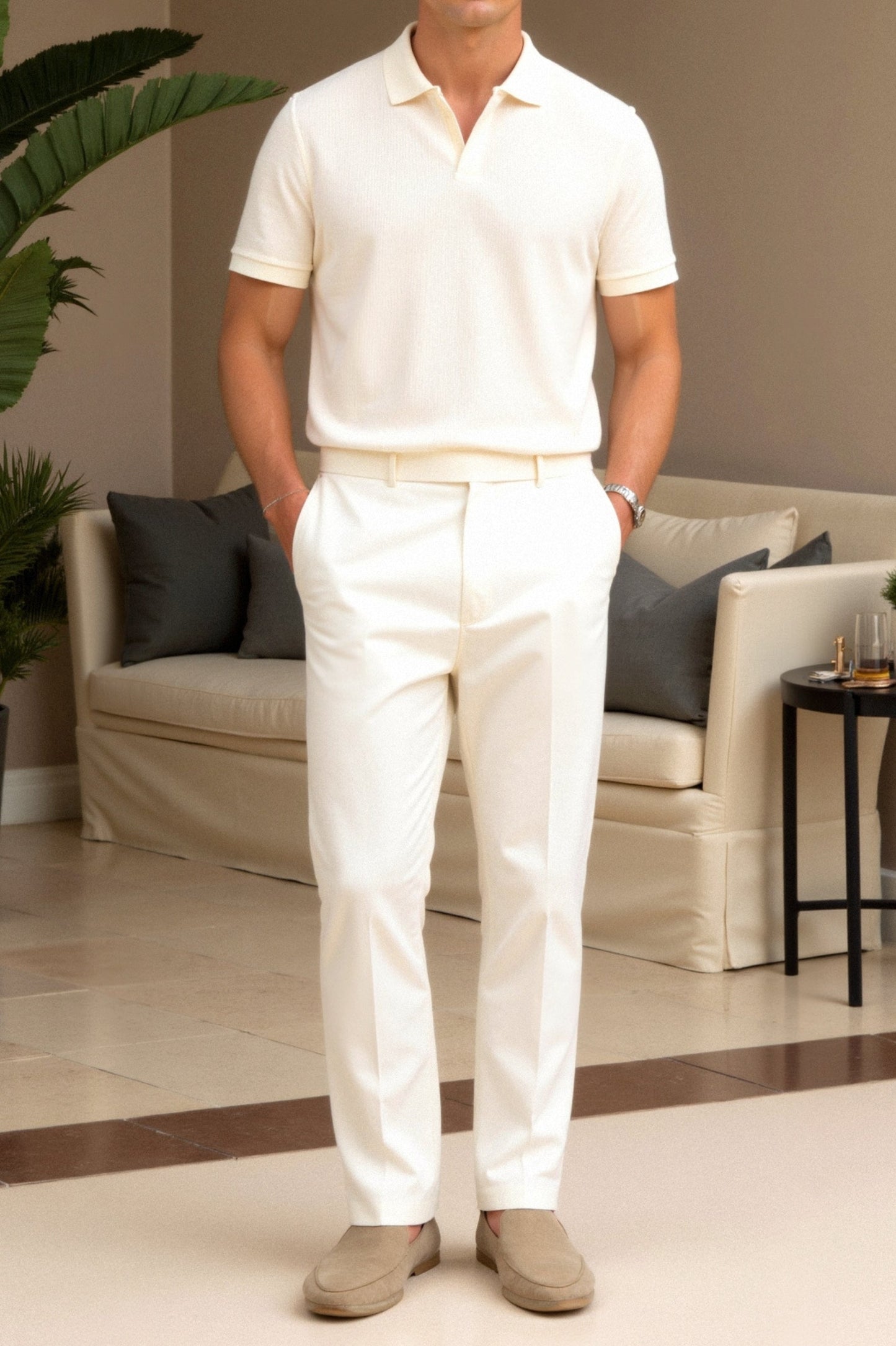 Elegantes Herren Poloshirt in Beige mit Atmungsaktivem Material | Zeitloses Design für Vielseitige Outfits 4