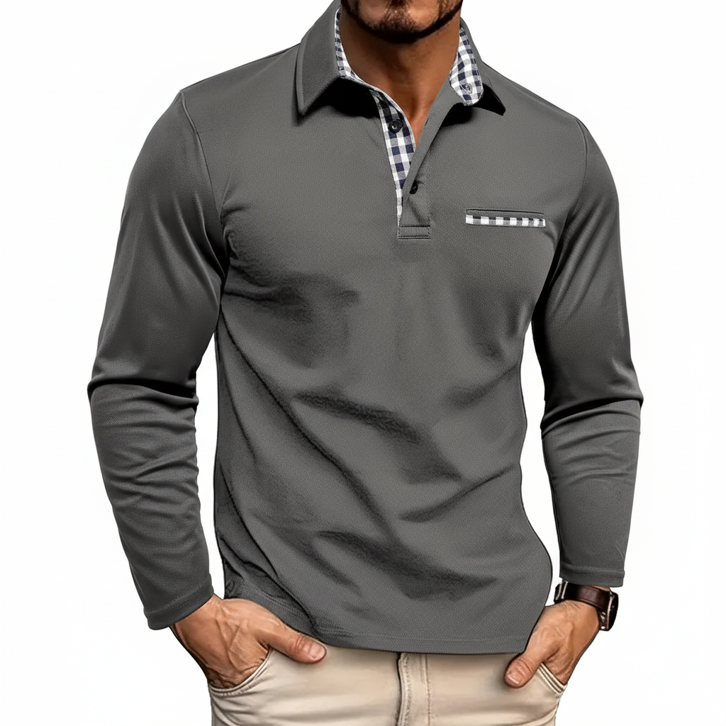 Elegantes Langarm-Poloshirt aus Baumwollmischung mit Bequemer Passform | Vielseitig Kombinierbar für Freizeit und Büro 4