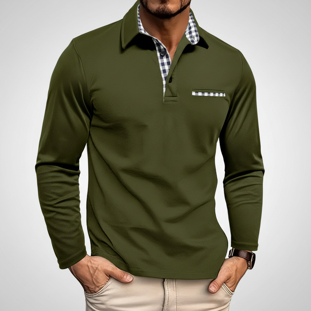 Elegantes Langarm-Poloshirt aus Baumwollmischung mit Bequemer Passform | Vielseitig Kombinierbar für Freizeit und Büro 5