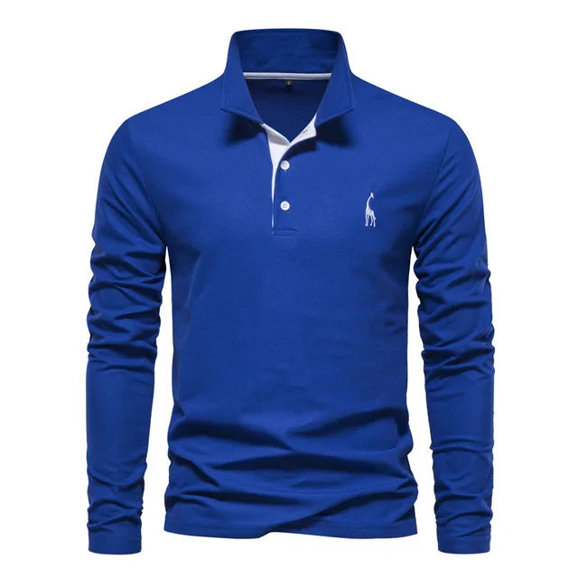 Elegantes Poloshirt Herren | Baumwolle mit Struktur & Langen Ärmeln | Zeitloser Stil für Büro & Freizeit 1