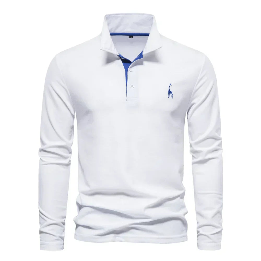 Elegantes Poloshirt Herren | Baumwolle mit Struktur & Langen Ärmeln | Zeitloser Stil für Büro & Freizeit 3