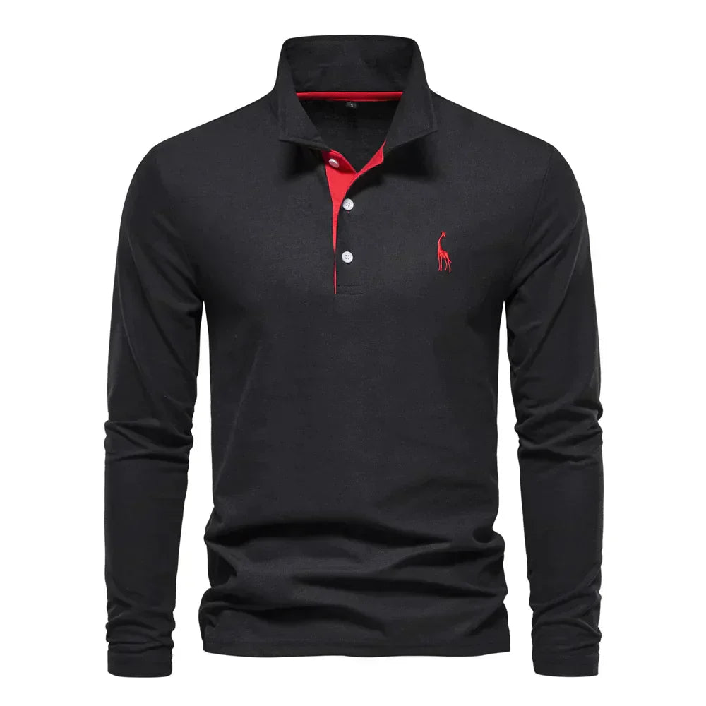 Elegantes Poloshirt Herren | Baumwolle mit Struktur & Langen Ärmeln | Zeitloser Stil für Büro & Freizeit 4
