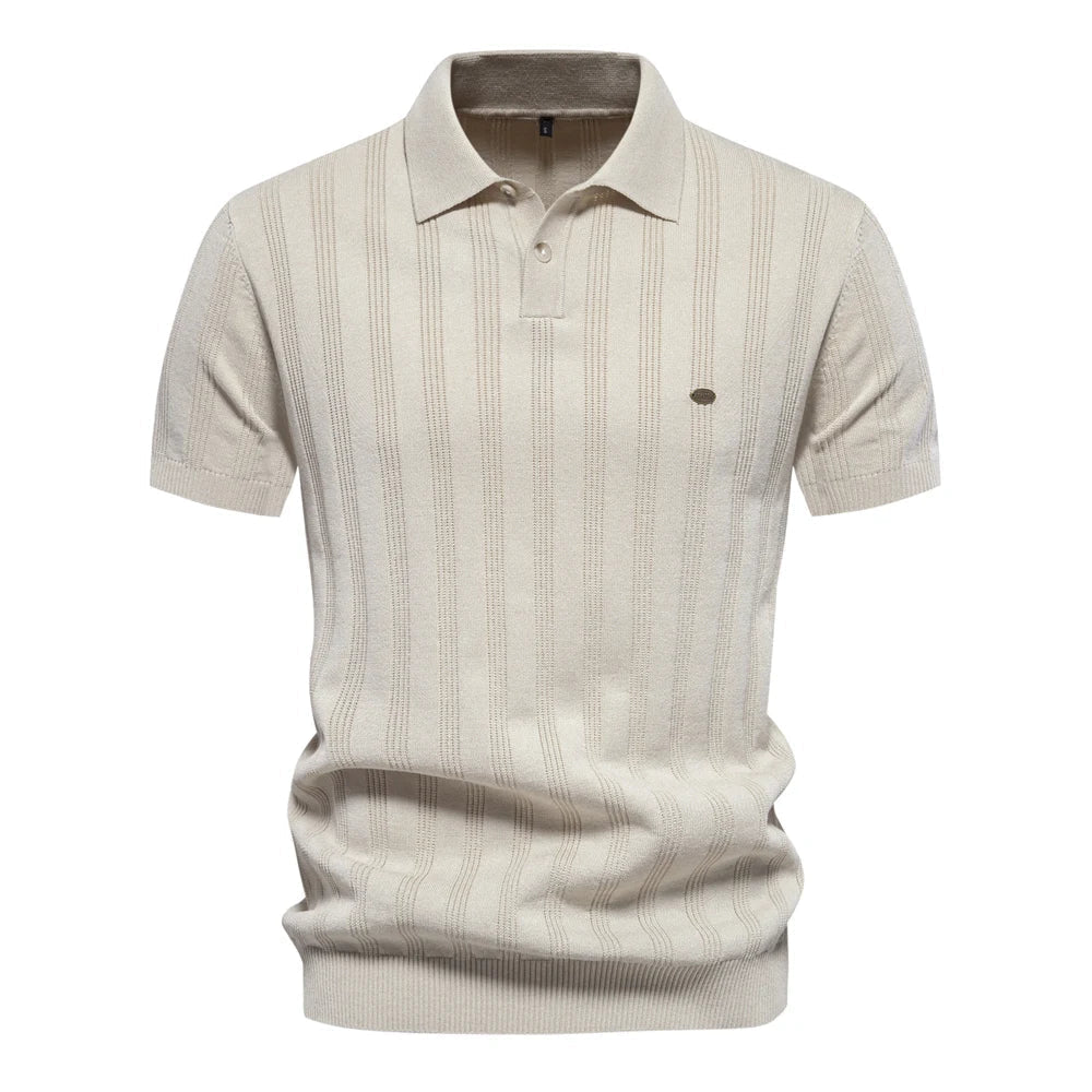 Elegantes Poloshirt Herren mit Feiner Strickstruktur | Stilvolles Design für Sommerliche Looks 0