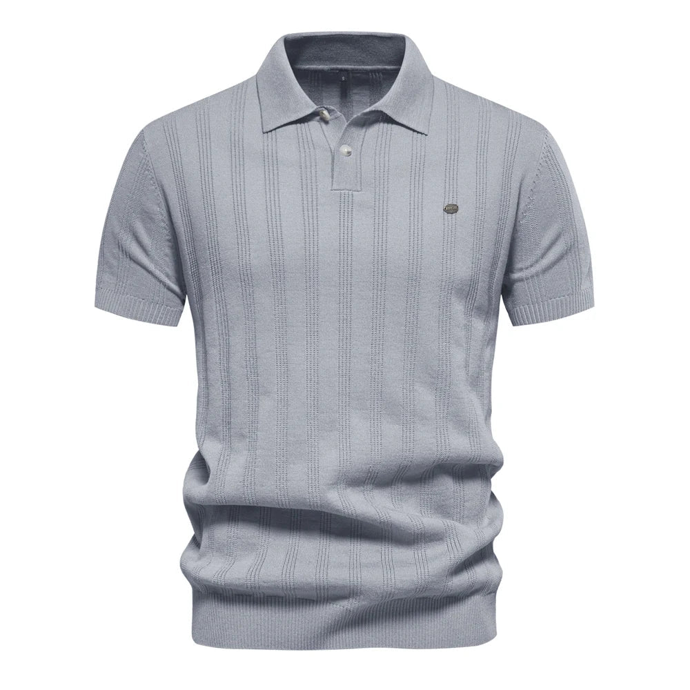 Elegantes Poloshirt Herren mit Feiner Strickstruktur | Stilvolles Design für Sommerliche Looks 1
