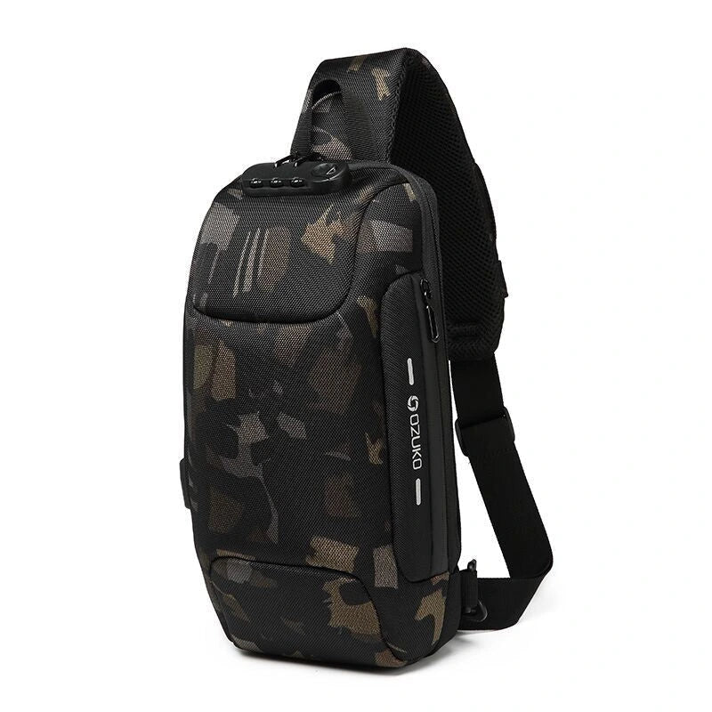 Sichere Umhängetasche Unisex mit USB-Ladeanschluss
