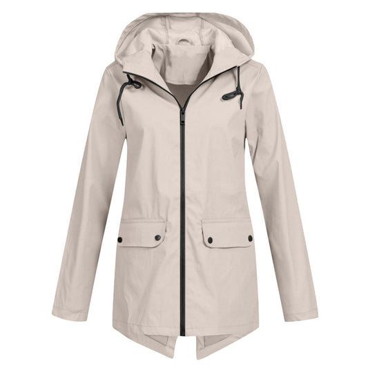 Damen Wasserdichte Jacke Regular Fit Freizeit mit Kapuze