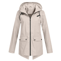 Damen Wasserdichte Jacke Regular Fit Freizeit mit Kapuze