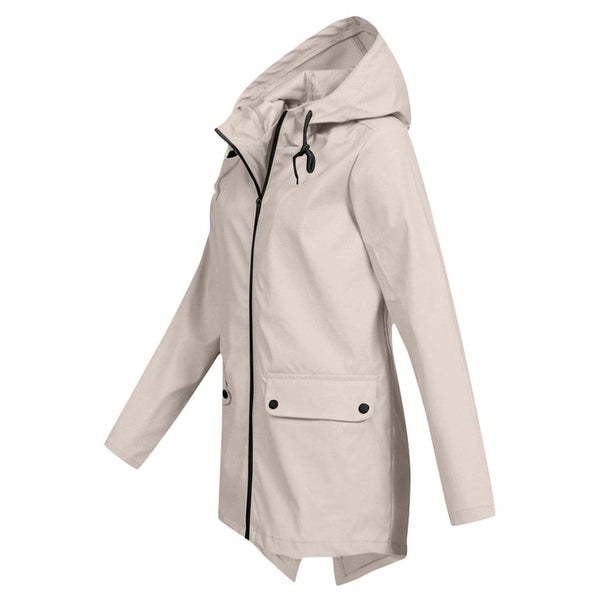 Damen Wasserdichte Jacke Regular Fit Freizeit mit Kapuze
