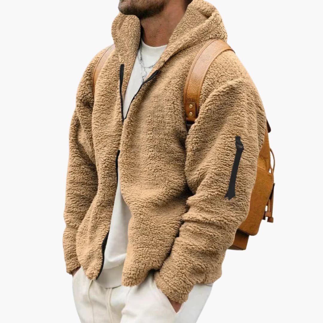 Fleecejacke Herren | Kapuzenjacke mit Reißverschluss & Seitentaschen | Bequeme Passform für Alltag und Freizeit 3