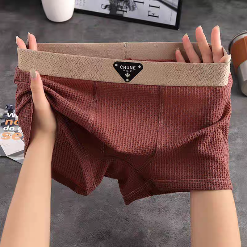Boxershorts Herren Regular Fit Freizeit Waffelstrick