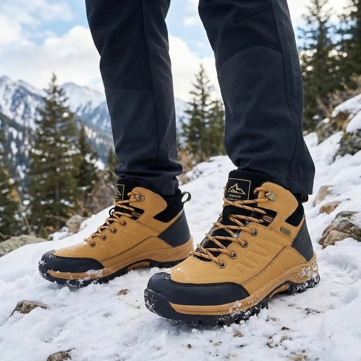 Wanderstiefel Herren Gefüttert Hoher Schaft Outdoor