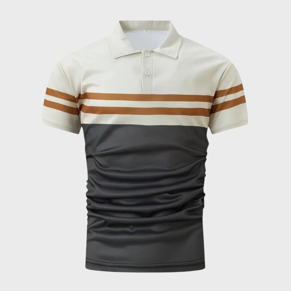 Gestreiftes Herren Poloshirt aus strapazierfähigem Polyester | Bequeme Passform für lässigen Stil 1