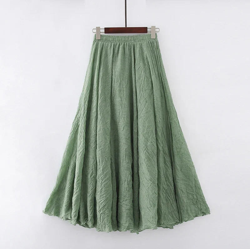 Damen Maxi Rock Plissee Freizeit Sommer