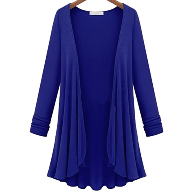 Damen Cardigan Regular Fit Freizeit mit Rüschen langärmelig