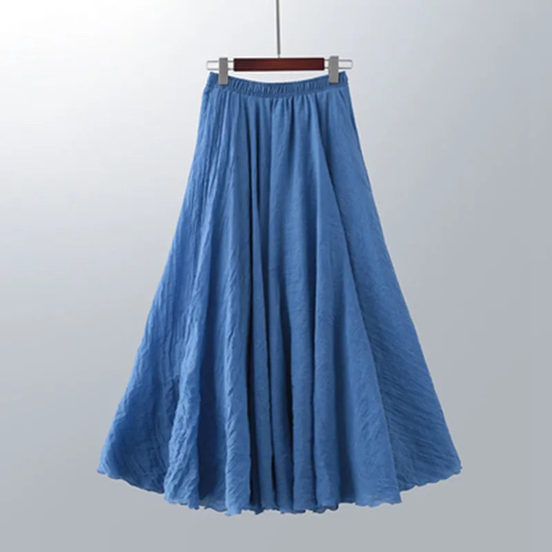 Damen Maxi Rock Plissee Freizeit Sommer
