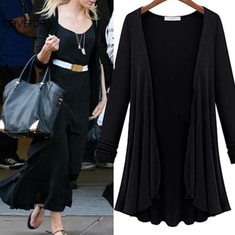 Damen Cardigan Regular Fit Freizeit mit Rüschen langärmelig