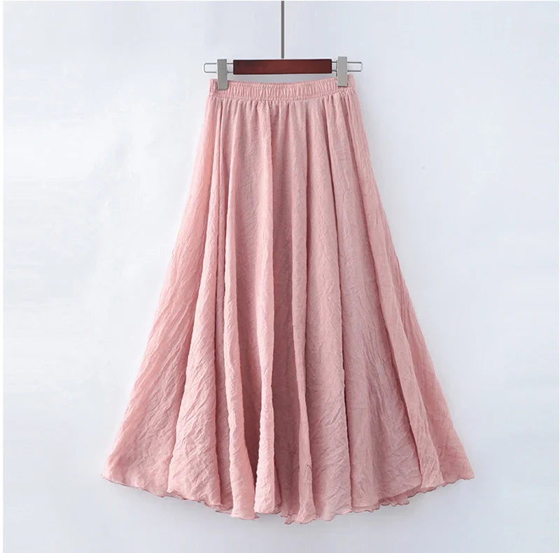 Damen Maxi Rock Plissee Freizeit Sommer