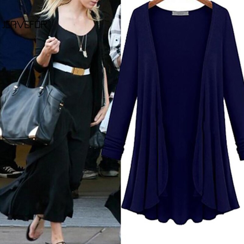 Damen Cardigan Regular Fit Freizeit mit Rüschen langärmelig