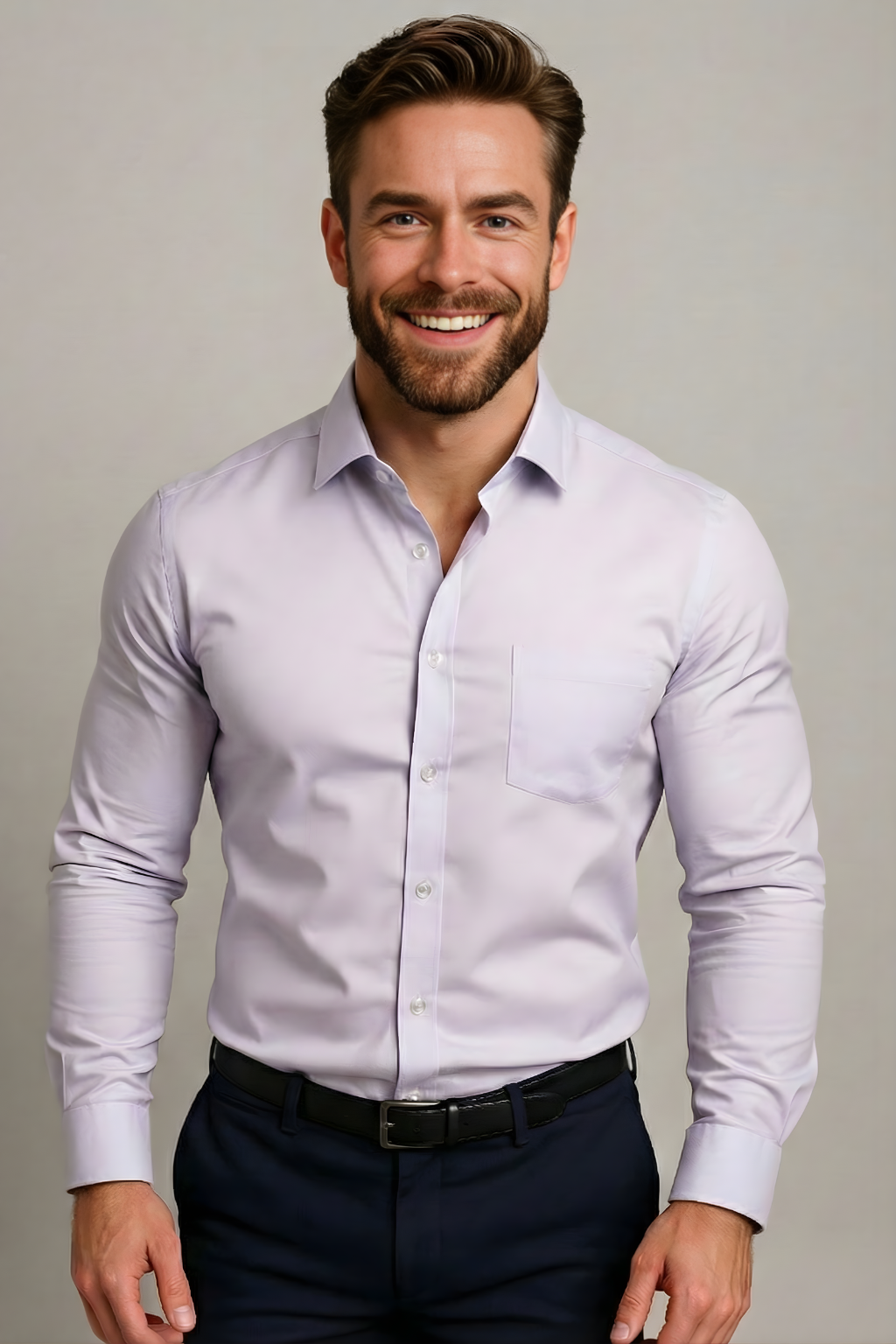 Herren Langarmhemd Regular Fit Business und Freizeit