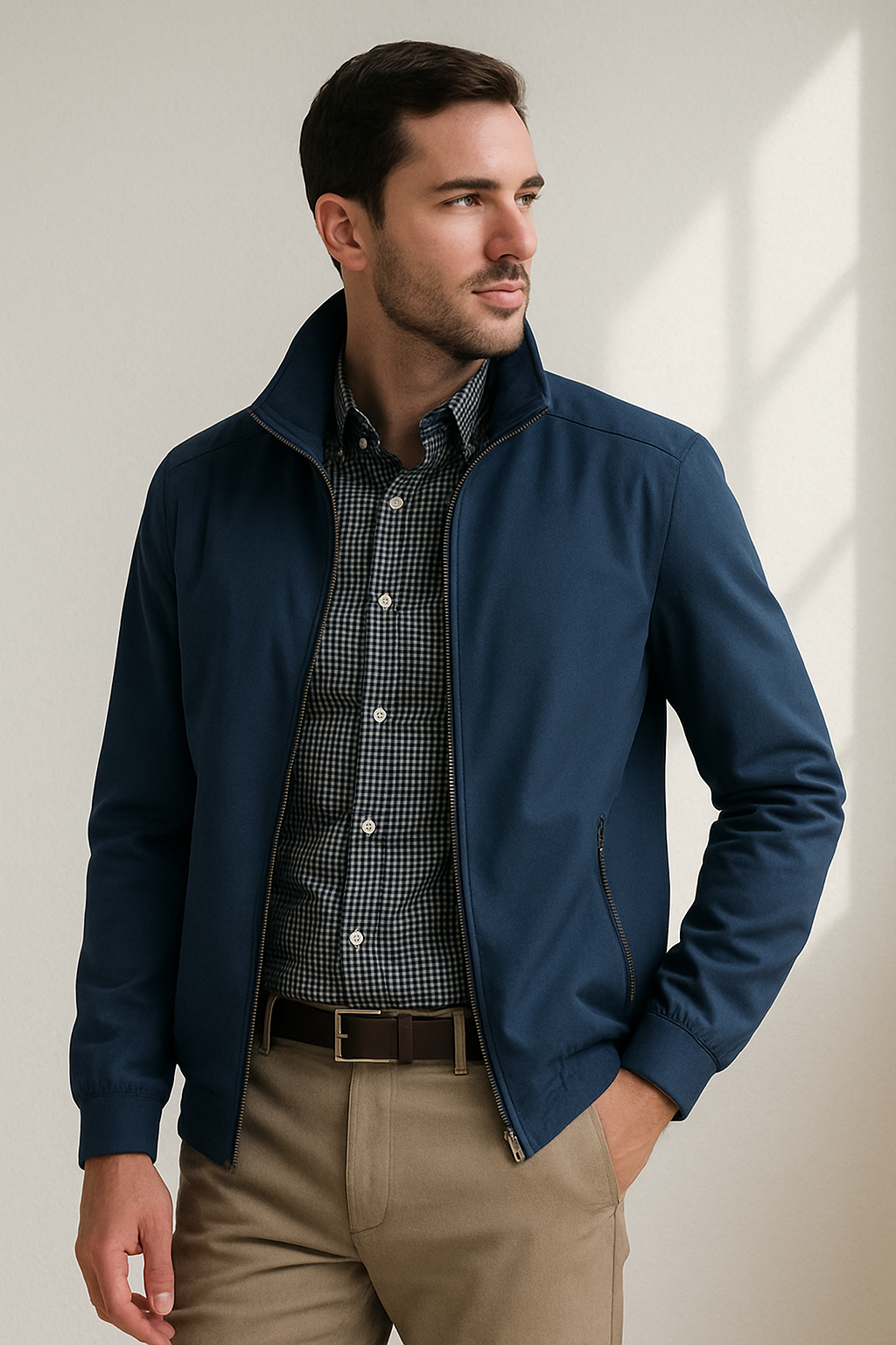 Übergangsjacke Herren – Leichte Herrenjacke mit Stehkragen & Langen Ärmeln | Jacke Herren Frühling & Sommer