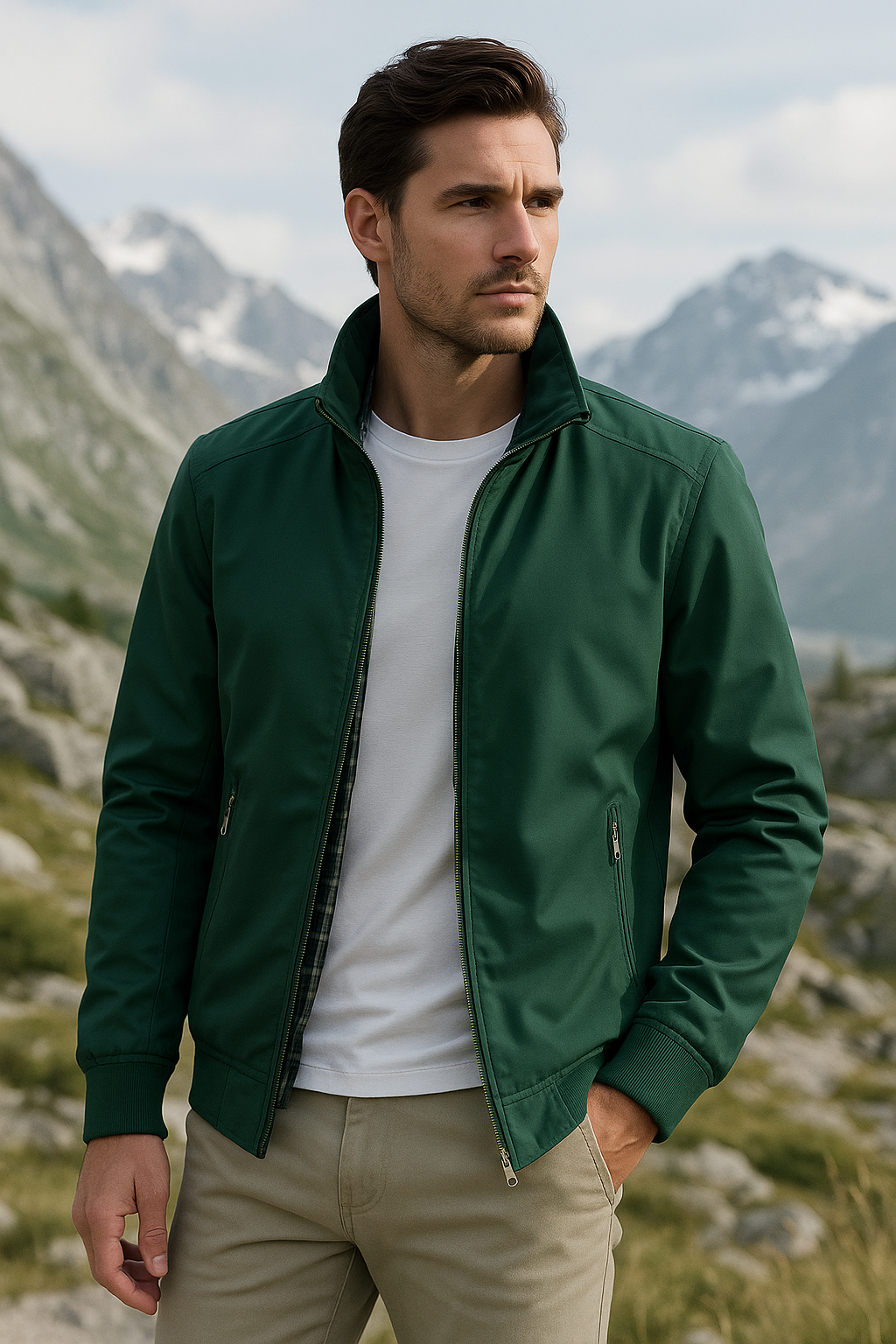 Übergangsjacke Herren – Leichte Herrenjacke mit Stehkragen & Langen Ärmeln | Jacke Herren Frühling & Sommer